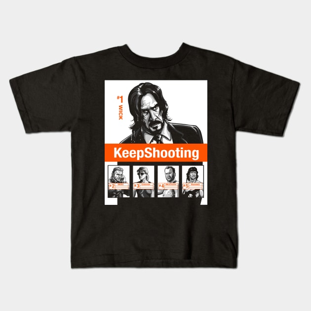 KeepShooting (black tee) Kids T-Shirt by BER